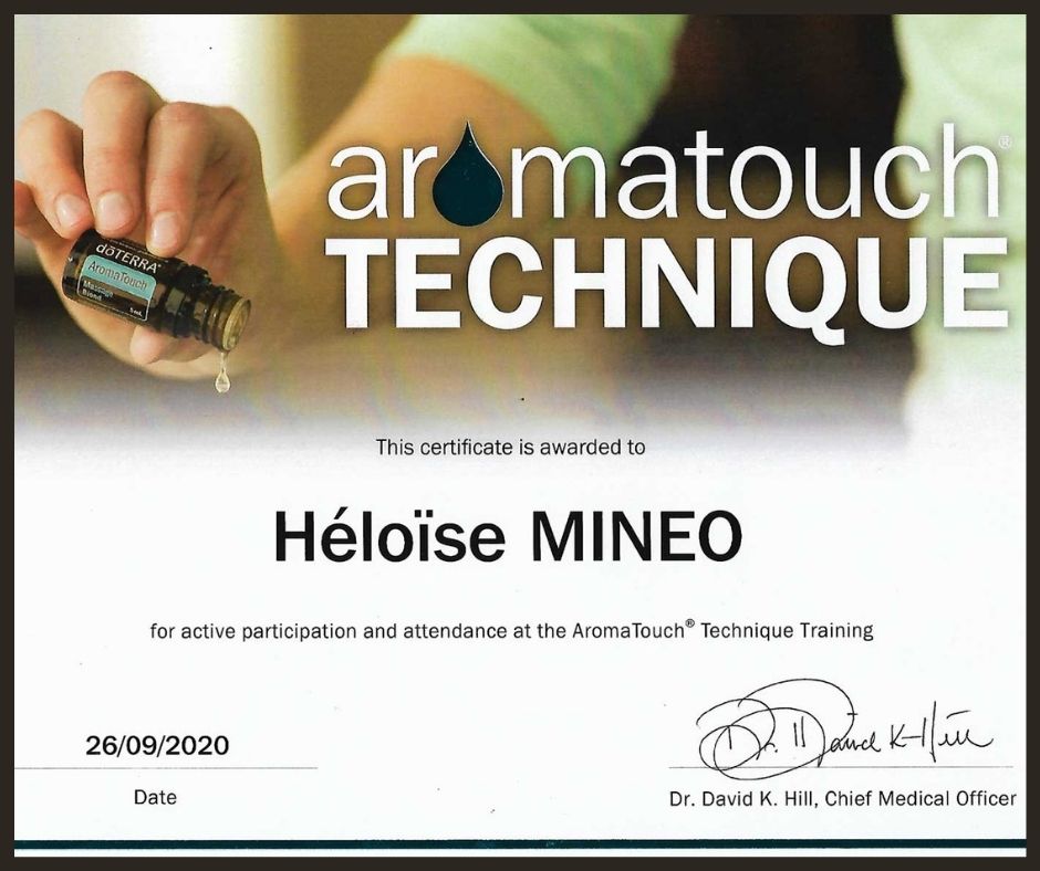 Certificat de technique Aromatouch.